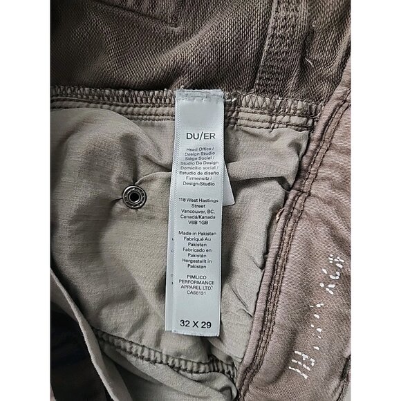 DU/ER N2X Jogger Pants Men's 32x29 Brown Slim Fit Stretch Drawstring MJNS1100 - Picture 5 of 12